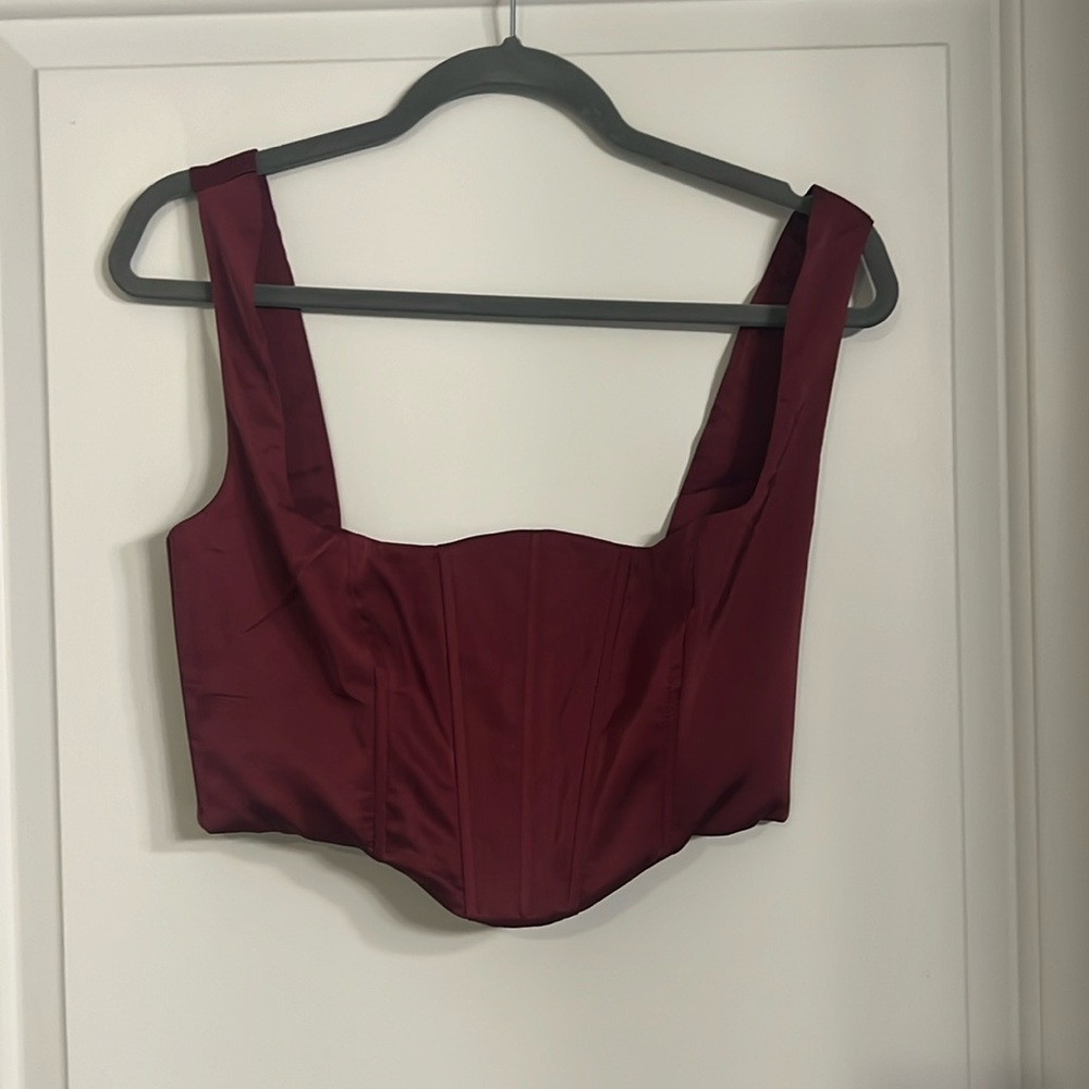 Ohpolly Crop satin corset